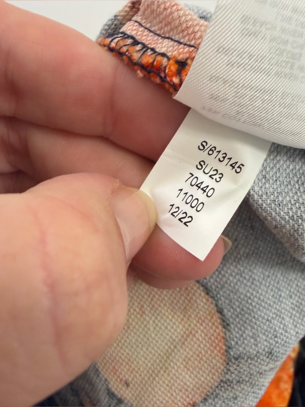 Loft Skirt Womens 10 Navy Blue Orange Fruit Print Utility Mini - Picture 7 of 8